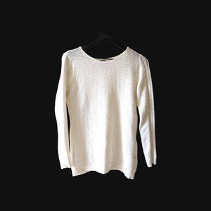 Rachel Zoe White Loose Knit Sweater - Size Large Ballet Lightweight